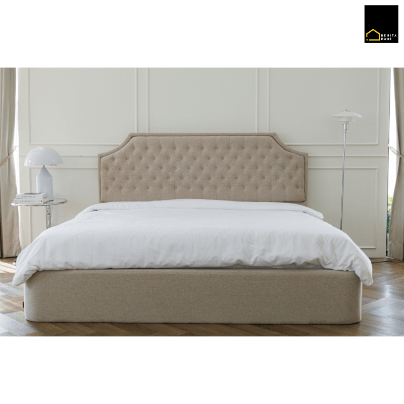 เตียงนอน 5 ฟุต RENITA HOME รุ่น Ashley สีน้ำตาลอ่อน